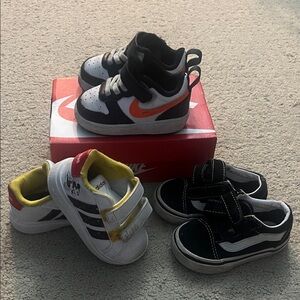 Nike Toddler High-Top Sneakers with Orange Swoosh, old skool vans and adidas